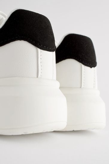 Buy White Black Chunky Sole Trainers from Next Luxembourg