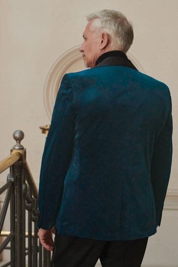 Dark blue velvet blazer online