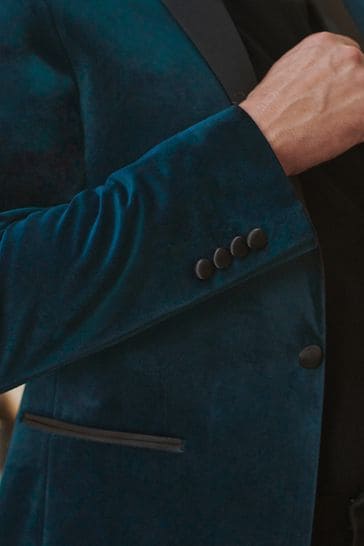 Midnight blue velvet best sale blazer