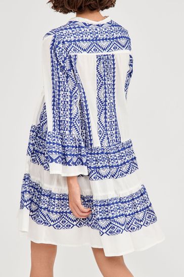 Blue and shop white greek dress