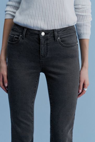Washed Black Low Rise Bootcut Jeans