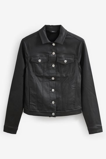 Black coated 2025 denim jacket