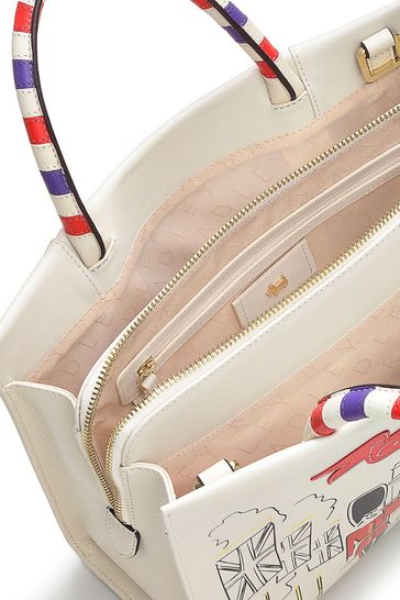 Radley London Medium White The Coronation Palace Ziptop Multiway Bag