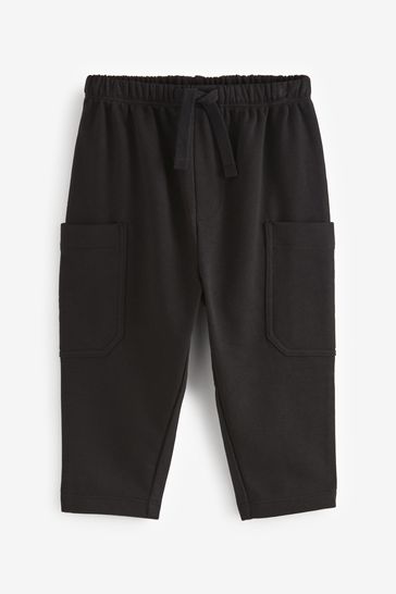 Black patch pocket joggers online