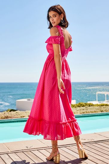 Buy Pink Savannah Miller Cotton Maxi Dress from Next Luxembourg