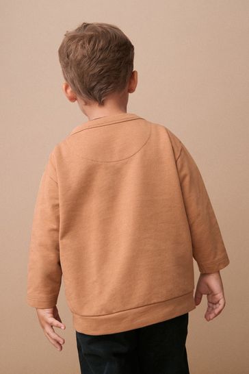 Buy Tan Brown Navy Blue Jersey Cardigan And Joggers 3 Piece Set