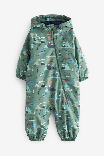 Sage Green Woodland Waterproof Warm Padded Puddlesuit 3mths 7yrs