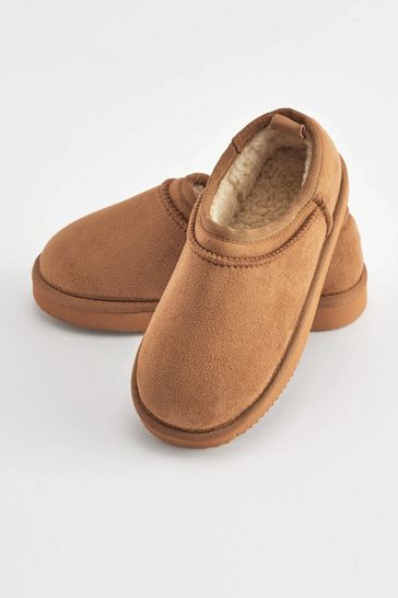 Hollister teddy lined slipper in tan