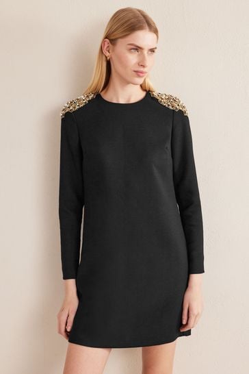 Beaded shift dress uk discount
