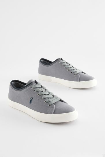Buy Grey Collared Canvas Trainers from Next Denmark