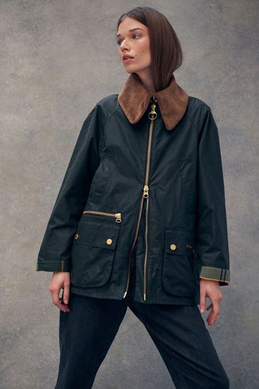 Green barbour clearance jacket womens