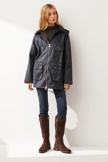 Navy wax jacket womens hot sale