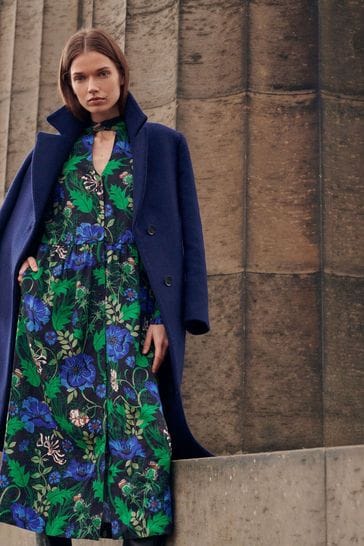 Barbour wool top coat Blue