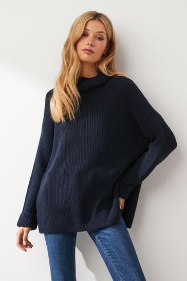 Barbour® Navy Stitch Cape Jumper