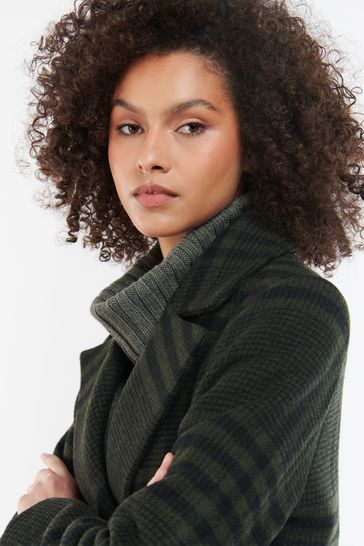 Barbour wool coat womens hot sale Green