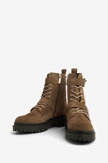 Barbour International Redgrave Lace Up Biker Boots