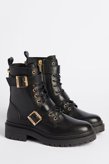 Barbour International Redgrave Lace Up Biker Boots