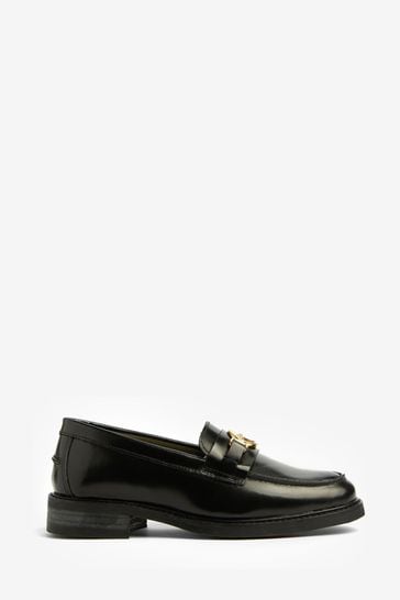 Barbour® Black Barbury Buckle Detail Loafers