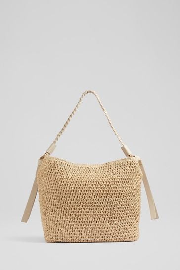 Lk bennett raffia new arrivals bag