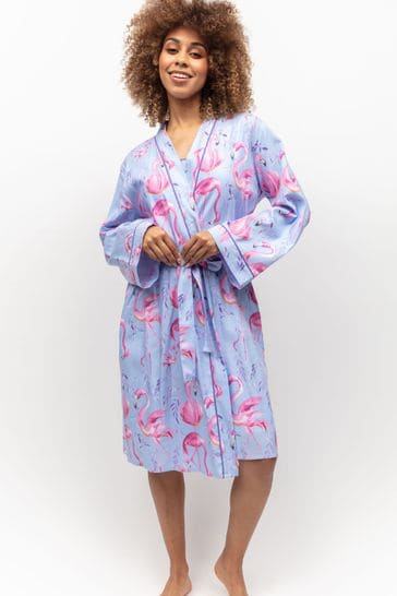 Buy Cyberjammies Blue Cyberjammies Flamingo Print Short Dressing Gown from  Next USA