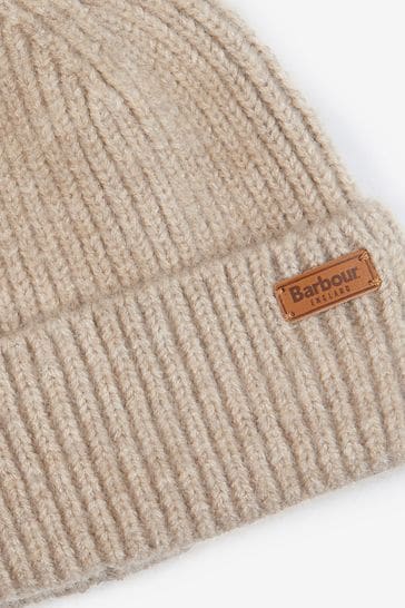 Barbour Light Pink Pendle Logo Beanie Hat