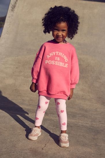 Buy Bright Pink Printed Sweatshirt and Leggings Set 3mths 7yrs from Next Luxembourg