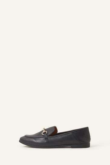 Accessorize Black Metal Bar Loafers