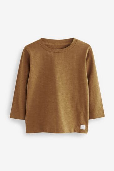 childrens plain brown long sleeve t shirt