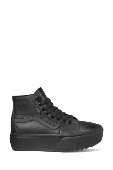 All black high top platform vans clearance
