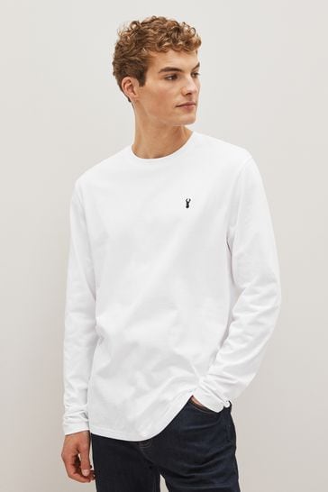 Long tee shirt best sale black and white