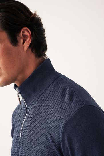 Navy zip best sale up jumper