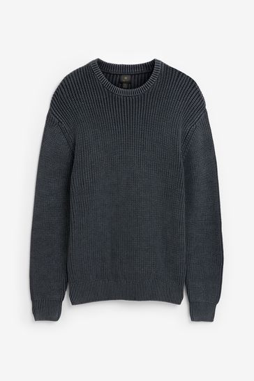 Buy Grey EDIT Relaxed Crew Neck Jumper from Next Luxembourg