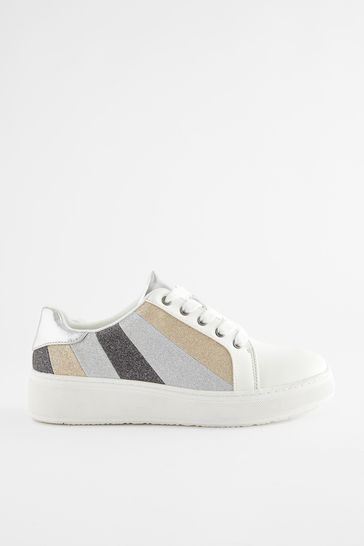Lace up chunky clearance sole trainers