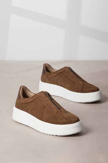 Tan slip cheap on trainers