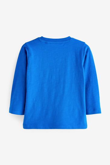Blue long shop sleeve t shirt
