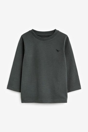 Charcoal Grey Long Sleeve Plain T-Shirt (3mths-7yrs)