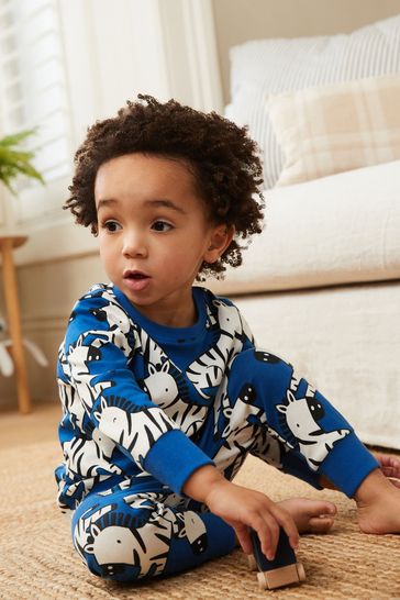 Buy Blue Zebra Print Snuggle Pyjamas 9mths 8yrs from Next Estonia