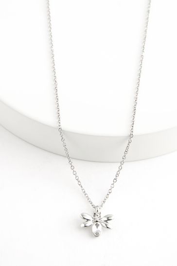 Womens Next Silver Tone Bee Charm Necklace