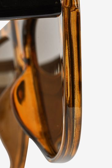 Buy Tortoiseshell Brown Flat Top Sunglasses from Next Luxembourg