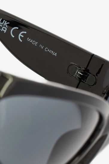 Black shop wrap sunglasses