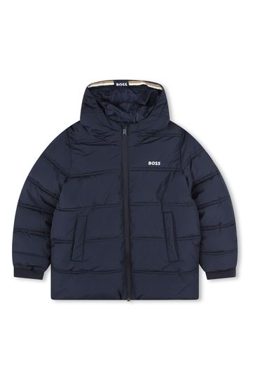 Buy BOSS Blue Logo Puffer Coat from Next Germany
