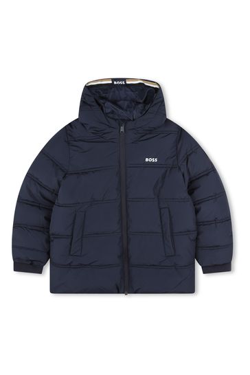 BOSS Blue Logo Puffer Coat