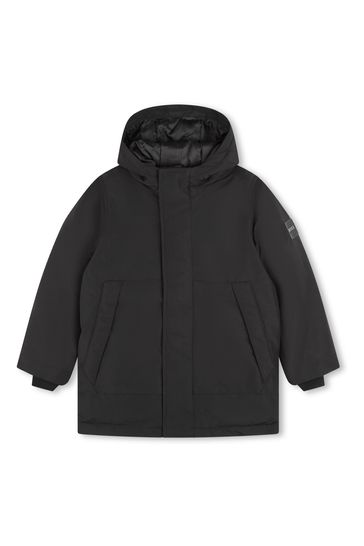 BOSS Black Hooded Parker Coat