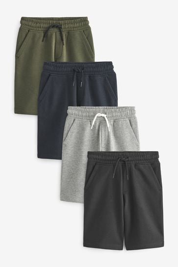 4 Pack de pantalones cortos básicos negro/azul marino de punto (3-16años)