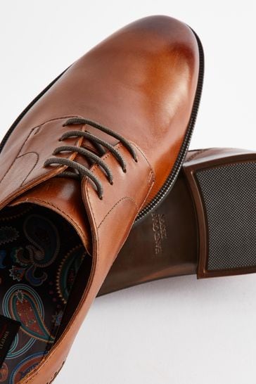 Buy Tan Brown Signature Leather Derby Shoes from Next Hungary