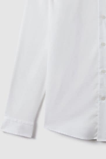slim fit women's white button down shirt