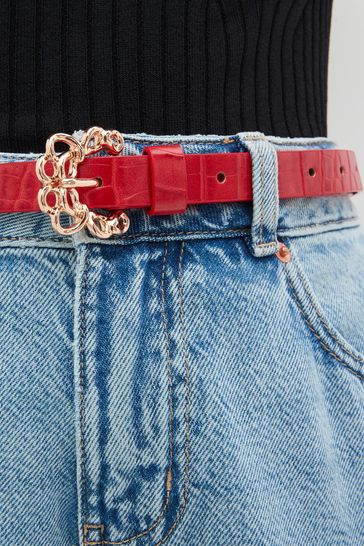 Red croc belt hot sale
