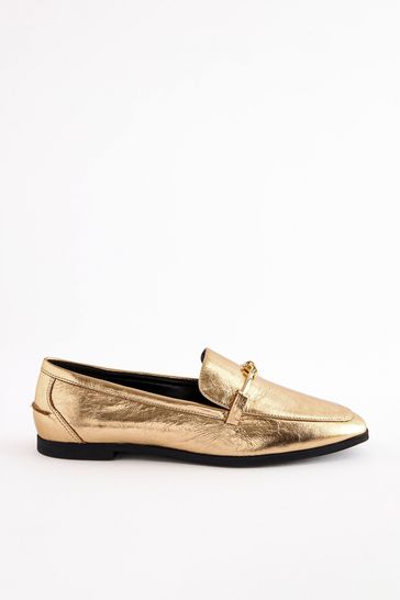 Gold loafers outlet