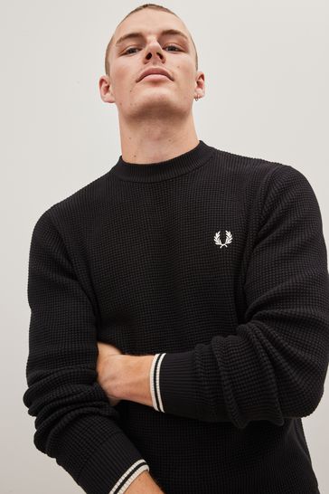 Fred perry waffle knit jumper cheap
