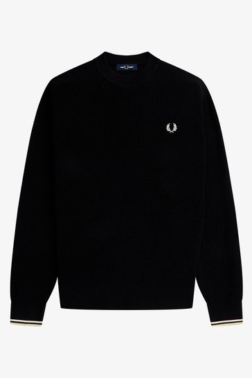 Buy Fred Perry Waffle Stitch Crew Neck Jumper from Next Singapore